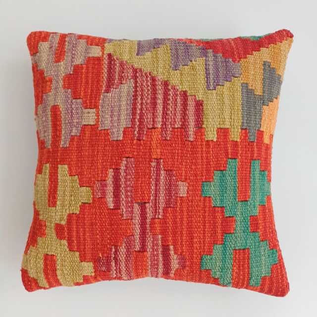 Afghan Handmade Cushion Cover, Rug Cushion, Pillow, Decorative Throw Kilim 12''x12''/30x30 cm - image 1