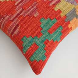 Afghan Handmade Cushion Cover, Rug Cushion, Pillow, Decorative Throw Kilim 12''x12''/30x30 cm - thumbnail 3