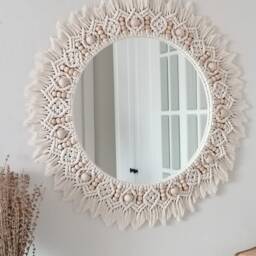 Green Beaded Mirror - Nursery Wall Decor Housewarming & Mother's Day Gift Living Room Boho Express Shipping - thumbnail 4