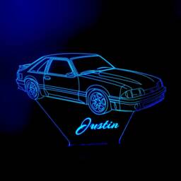 Classic 80's Car 3D Custom Made Smart App Control Night Light Bluetooth, Music, 7&16M Colour Mobile App , Gift Led Lamp - thumbnail 2