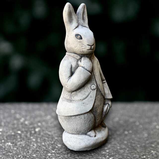 Unique Peter Rabbit Sculpture Concrete Bunny Figurine Stone Animal Statue Cement Wildlife Decoration Handmade Front Door Ornament - image 1