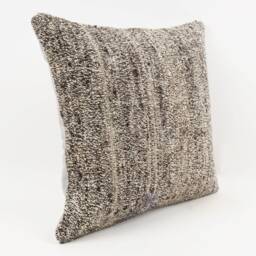 Handmade Turkish Kilim Pillow Embroidered Wool Cushion - 18''x18'' - thumbnail 3