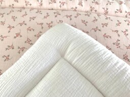 Muslin Baby Play Mat Gots Certified Cotton, Pink Floral - thumbnail 1