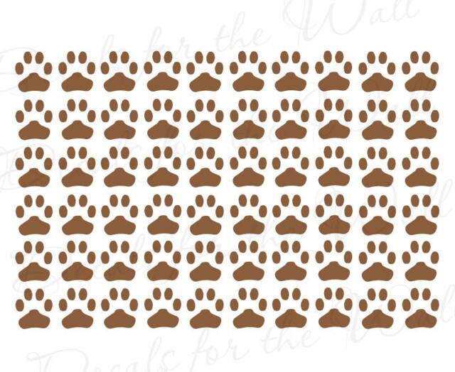 Paw Print Wall Mural Decals Vinyl Graphic Kids Room Nursery Playroom Sticker Art Decor Large Decoration Sign G35 - image 1
