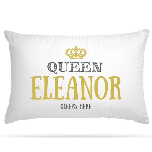 Personalised Gold Queen King Princess Prince Pillowcase - 4 Design Option Mothers Day, Valentines, Birthday Gift, Gift For Girls & Boys - image 1