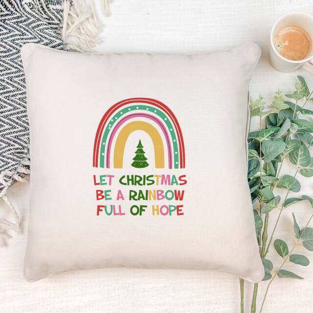 Christmas Rainbow Cushion/Decorations Home Decor Let Be A Rainbow Full Of Hope - image 1