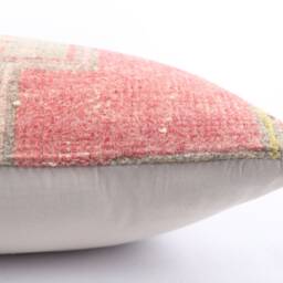 "Handwoven Turkish Kilim Pillow Bohemian Wool Couch Cushion - 24"" X 24" - thumbnail 4