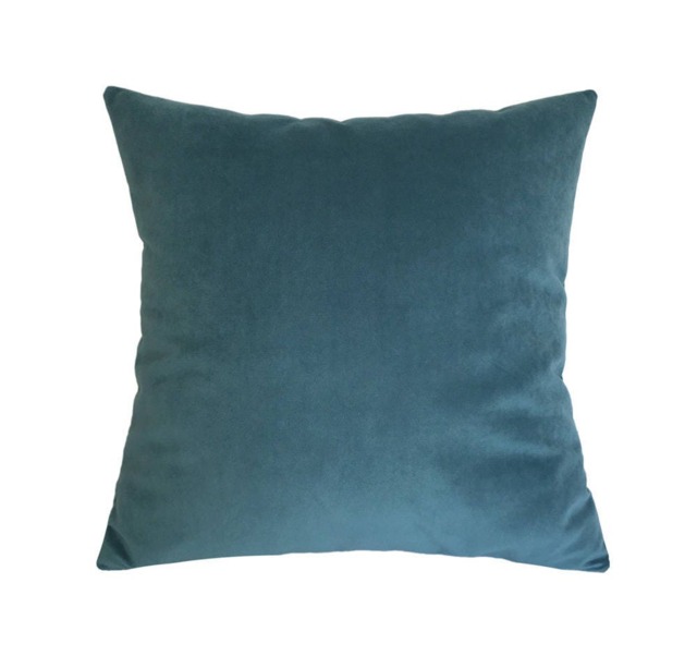 Peacock Blue Velvet Suede Decorative Throw Pillow Cover/Case Cushion 20x20 - image 1