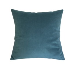 Peacock Blue Velvet Suede Decorative Throw Pillow Cover/Case Cushion 20x20 - thumbnail 1