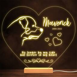 Rottweiler Dog Memorial Pet Loss Forever in Personalised Gift Lamp Night Light - thumbnail 1
