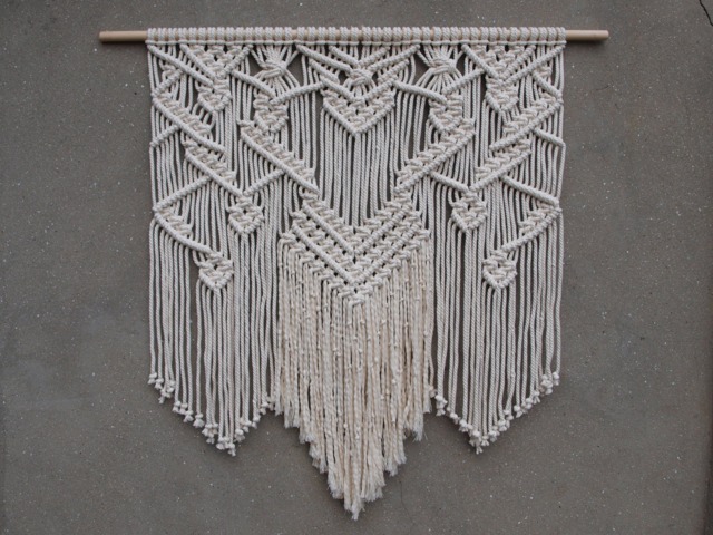 Large Macrame Wall Hanging Boho Wedding Decor, Unbleached Cotton - image 1
