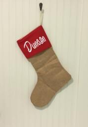Personalized Burlap Stocking - Stocking, & Chevron Christmas Monogrammed - thumbnail 1