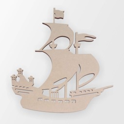 Unfinished Wooden Pirate Ship Cutout Diy Wall Art Decor - thumbnail 3