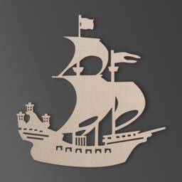 Unfinished Wooden Pirate Ship Cutout Diy Wall Art Decor - thumbnail 2