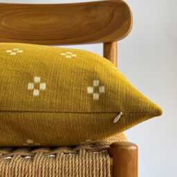 Mustard Hmong Batik Pillow Cover Ethnic Home Decor - thumbnail 3