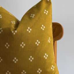 Mustard Hmong Batik Pillow Cover Ethnic Home Decor - thumbnail 2