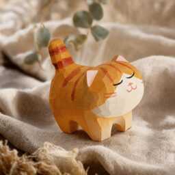 Personalised Wooden Cat Figure - Engraved Name Gift For Lover - thumbnail 3