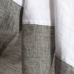 Two-Tone Linen Curtain Panel, White Top, Custom Drapery - thumbnail 3