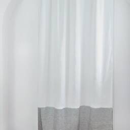 Two-Tone Linen Curtain Panel, White Top, Custom Drapery - thumbnail 2