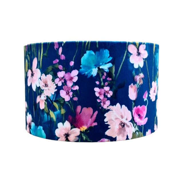 Wild Meadow Floral Velvet Drum Lampshade - Clarke & Kingfisher - image 1
