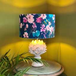 Wild Meadow Floral Velvet Drum Lampshade - Clarke & Kingfisher - thumbnail 3