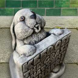 Concrete Rabbit Statue Cement Bunny Figurine Stone Hare Sculpture Handmade Garden Decoration Outdoor Ornament Yard Animal Art Gift - thumbnail 4