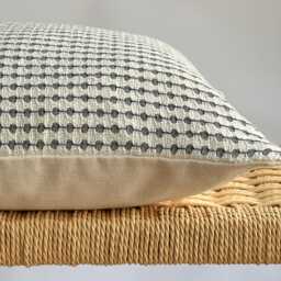 Vintage Hmong Hemp Pillow Cover Black Striped Lumbar, Bohemian Decor - thumbnail 4