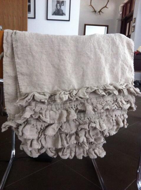Linen Towels Bundle , Set Of 12 With Ruffles. Linen Kitchen/Hand Towel - image 1