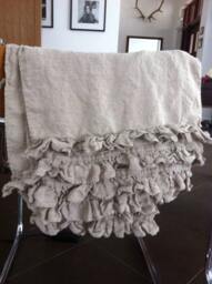 Linen Towels Bundle , Set Of 12 With Ruffles. Linen Kitchen/Hand Towel - thumbnail 1