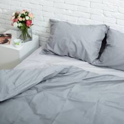 Cotton Duvet Cover Set in Gray. Cover + 2 Pillowcases. Twin Full Queen King Single Kingsingle Double Custom Bed Linen