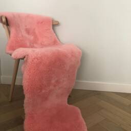 Beautiful Pink Sheepskin Rug Large Double, Short Haired Super Soft, Nursery Decor , Bedroom, Chair Cover, Home - thumbnail 2