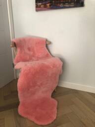Beautiful Pink Sheepskin Rug Large Double, Short Haired Super Soft, Nursery Decor , Bedroom, Chair Cover, Home - thumbnail 1