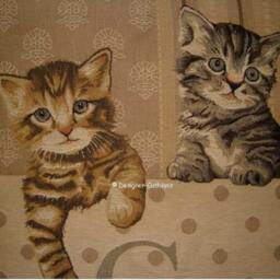 Two Kittens Paw Left Tapestry Cushion Pillow Sham - thumbnail 2