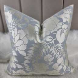 John Lewis All Over Leaf Duck Egg Cushion Cover Handmade - Modern Home Decor For Chair Sofa & Bed Designer Country Pillow Cover - thumbnail 2
