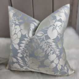 John Lewis All Over Leaf Duck Egg Cushion Cover Handmade - Modern Home Decor For Chair Sofa & Bed Designer Country Pillow Cover - thumbnail 4