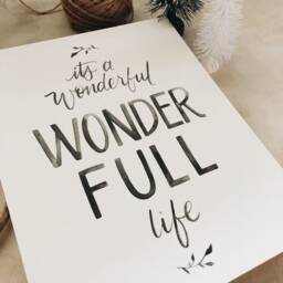 It's A Wonderful Life Art Print 8x10// Holiday - Christmas For The Home Decoration Decor Hand Lettering Drawing - thumbnail 3