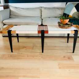 Hand-Woven Entryway Bench Mcm Style End Of Bed & Mudroom Seating - Custom-Made, Multiple Sizes - thumbnail 4