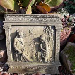 Angel Gabriel Annunciation Sculpture Relief Wall Art Sandstone Antique Look X 34 - thumbnail 4