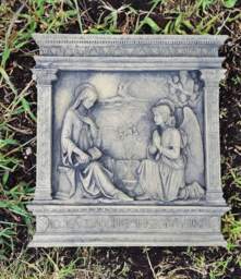 Angel Gabriel Annunciation Sculpture Relief Wall Art Sandstone Antique Look X 34 - thumbnail 1