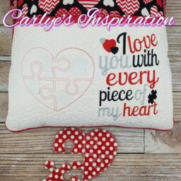 I Love You With Every Piece Of My Heart Bundle Storybook Pillow Designs - 5x7 Design Includes 2 Digital Designs Puzzle - thumbnail 3