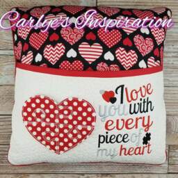 I Love You With Every Piece Of My Heart Bundle Storybook Pillow Designs - 5x7 Design Includes 2 Digital Designs Puzzle - thumbnail 2