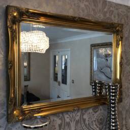 Antique Gold Shabby Chic Ornate Decorative Wall Mirror Swept Frame - Choice Of Size Bevelled Glass - thumbnail 2