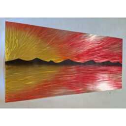 Across The Lake Metal Wall Art, Modern Abstract Artwork Indoor/Outdoor - thumbnail 2