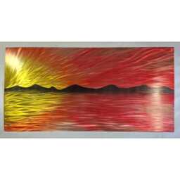 Across The Lake Metal Wall Art, Modern Abstract Artwork Indoor/Outdoor - thumbnail 3