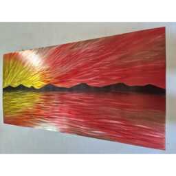 Across The Lake Metal Wall Art, Modern Abstract Artwork Indoor/Outdoor - thumbnail 1