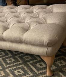 76 cm X Square Deep Buttoned Chesterfield Footstool Faux Linen Upholstered Coffee Table. UK Delivery Only - thumbnail 2