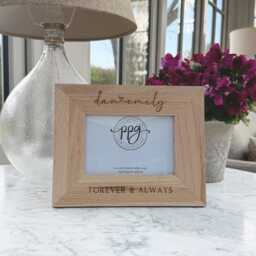 Couples Wooden Personalised Photo Frame, Engraved Picture Couple Frame - thumbnail 1