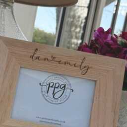 Couples Wooden Personalised Photo Frame, Engraved Picture Couple Frame - thumbnail 2