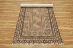 Handmade Block Printed Rug Brown Black Cotton Area Rug Bedroom Large Hallway Stair Runner Custom Size 4x6 2x20 12x12 Feet - thumbnail 1