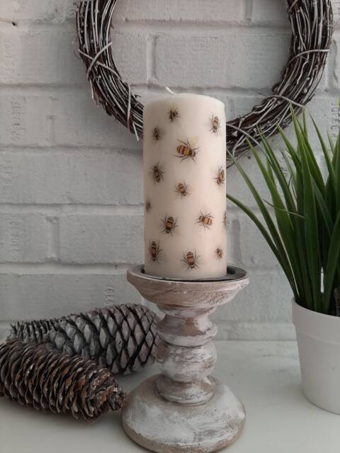 Bee Wax Or Flameless Pillar Candles. Single Or Sets Available - image 1